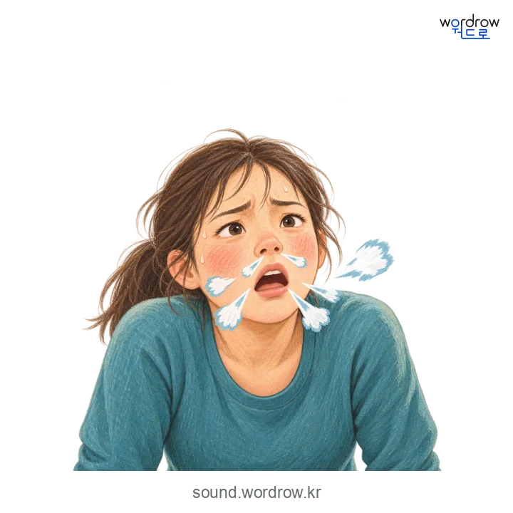 씨근덕씨근덕의 소리 발생 장면